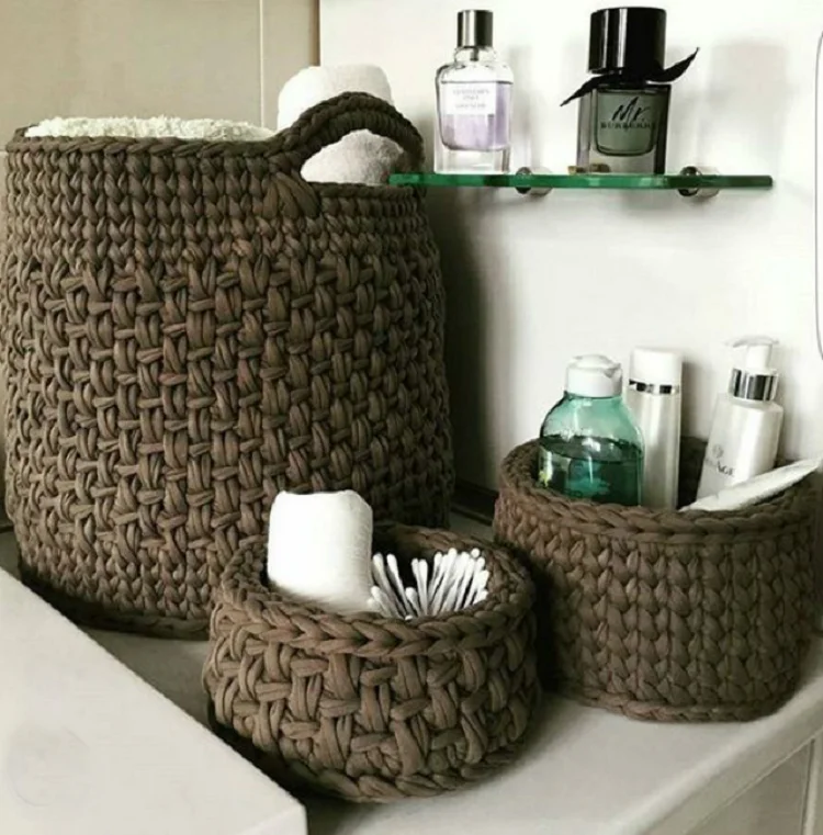 kit de cachepô de crochet per il bagno