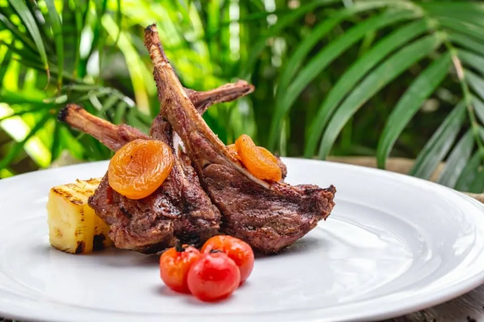 Grilled rack of lamb