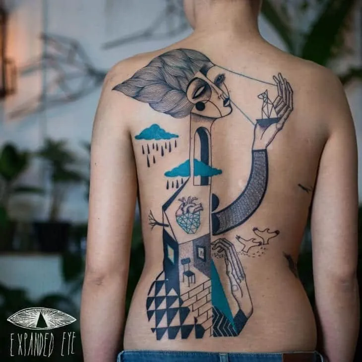 More than 60 tips from a tattoo on the back for you to get inspired