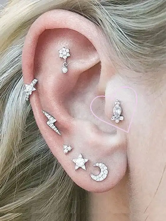 Ear piercing, curiosities + 51 images of inspiration